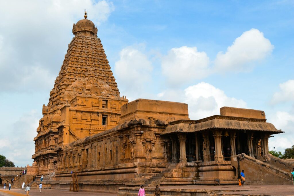 Explore the architectural beauty of Brihadeeswarar Temple in Thanjavur, Tamil Nadu, India.